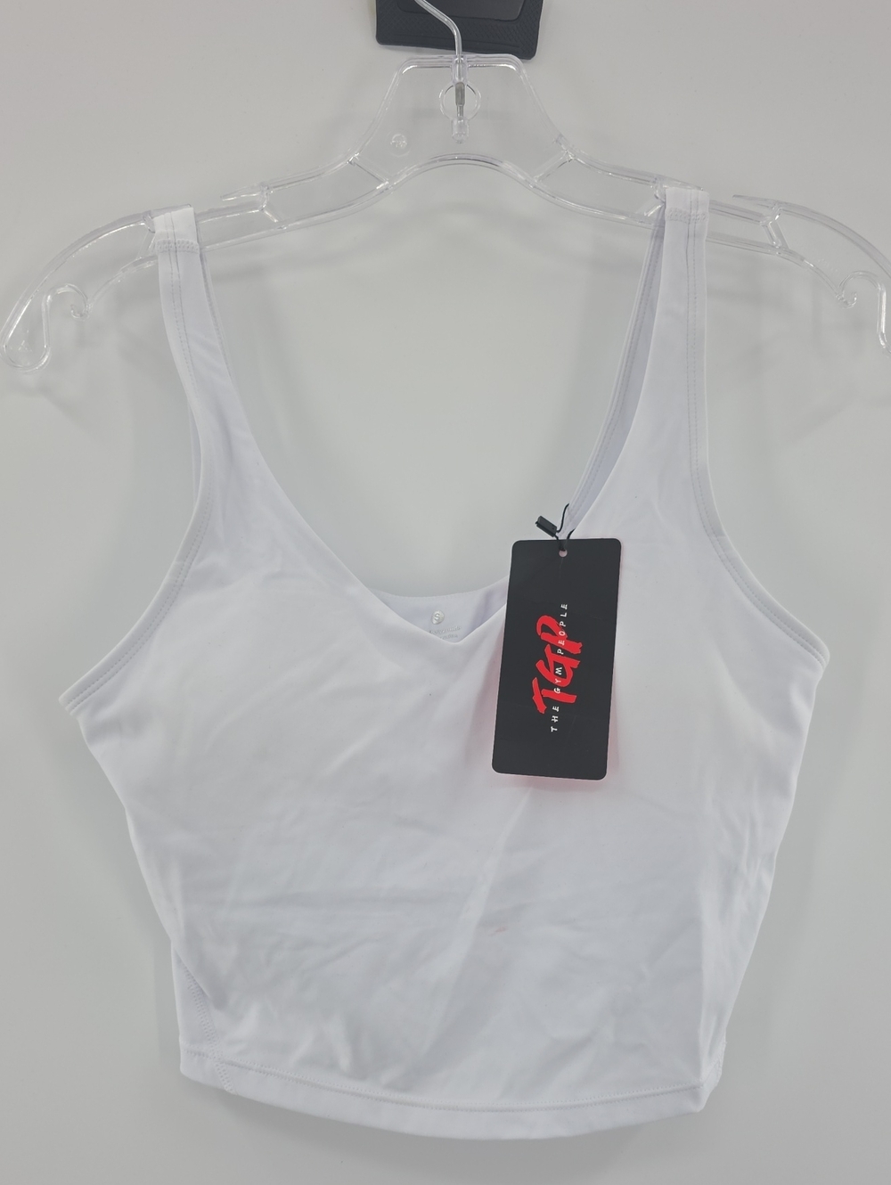 The TGP White V-Neck Crop Tank